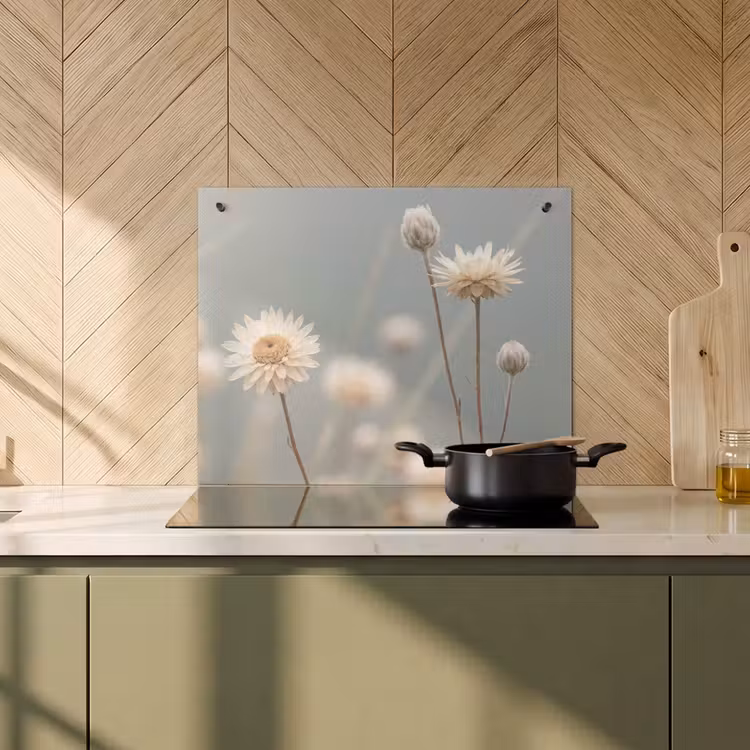 Protection à induction avec crochets - Fleurs de paille - Blanc - Lumière du jour — 1