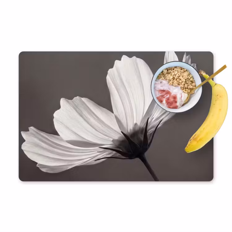 Set de table – 6 pièces - Fleur - Minimaliste - Noir - Blanc — 1