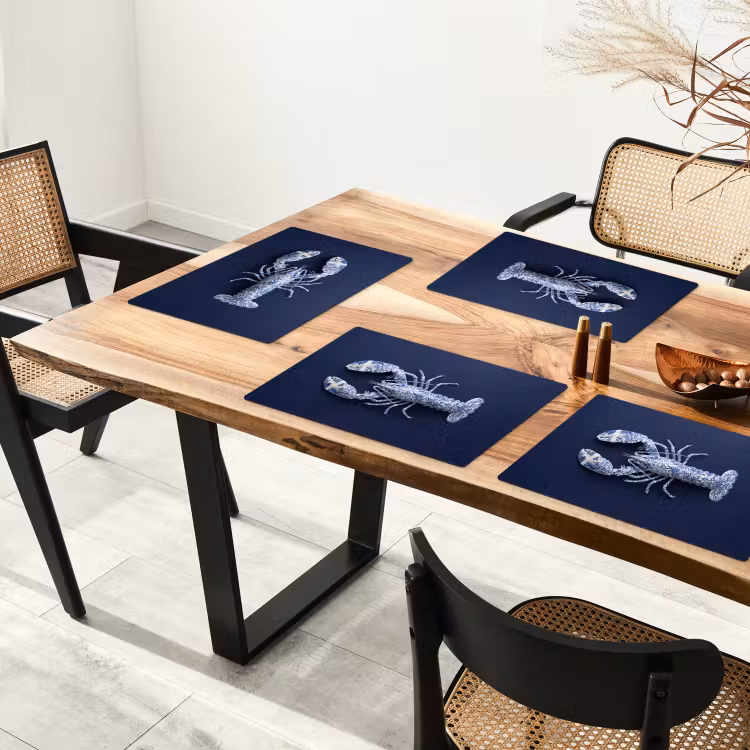 Set de table – 6 pièces - Homard - Porcelaine - Bleu de Delft — 4