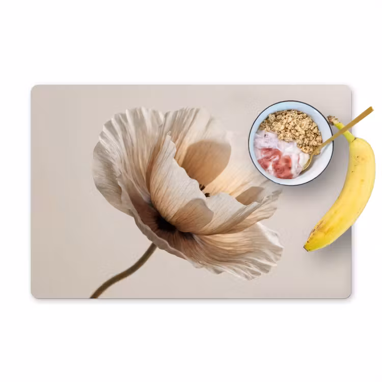 Set de table – 6 pièces - Fleur - Beige - Crème — 1