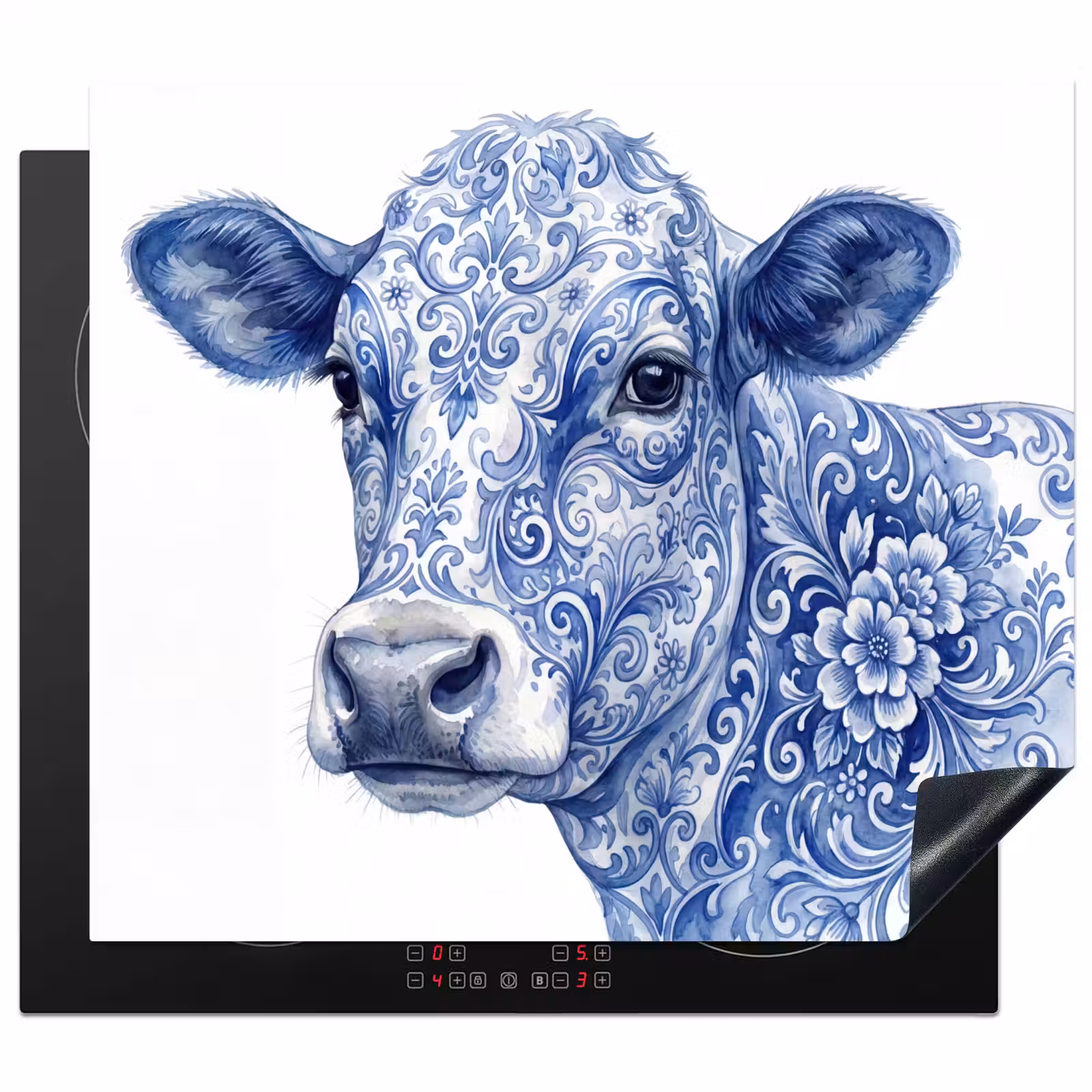 Protection plaque induction - Illustration - Vache - Bleu — 1