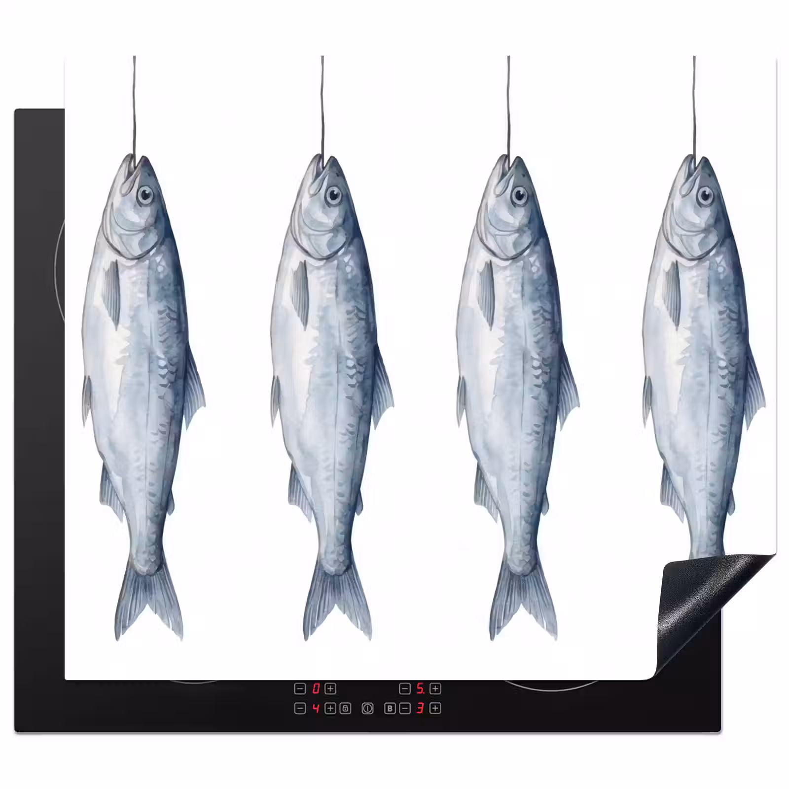 Protection plaque induction - Poisson - Illustration - Bleu de Delft — 1