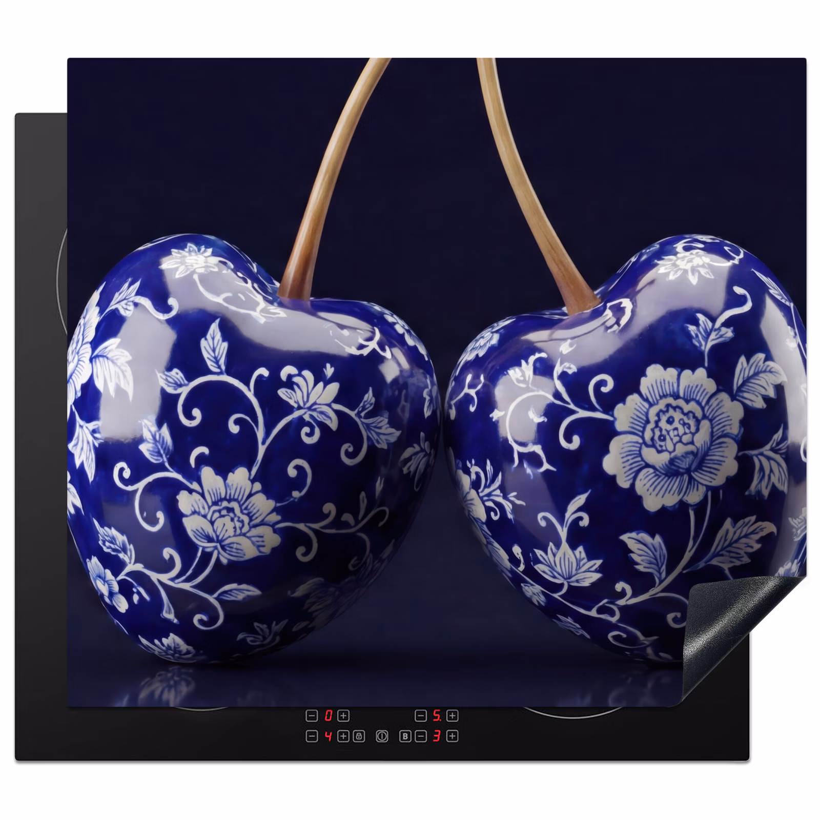 Protection plaque induction - Porcelaine - Cerisier - Delft - Bleu — 1