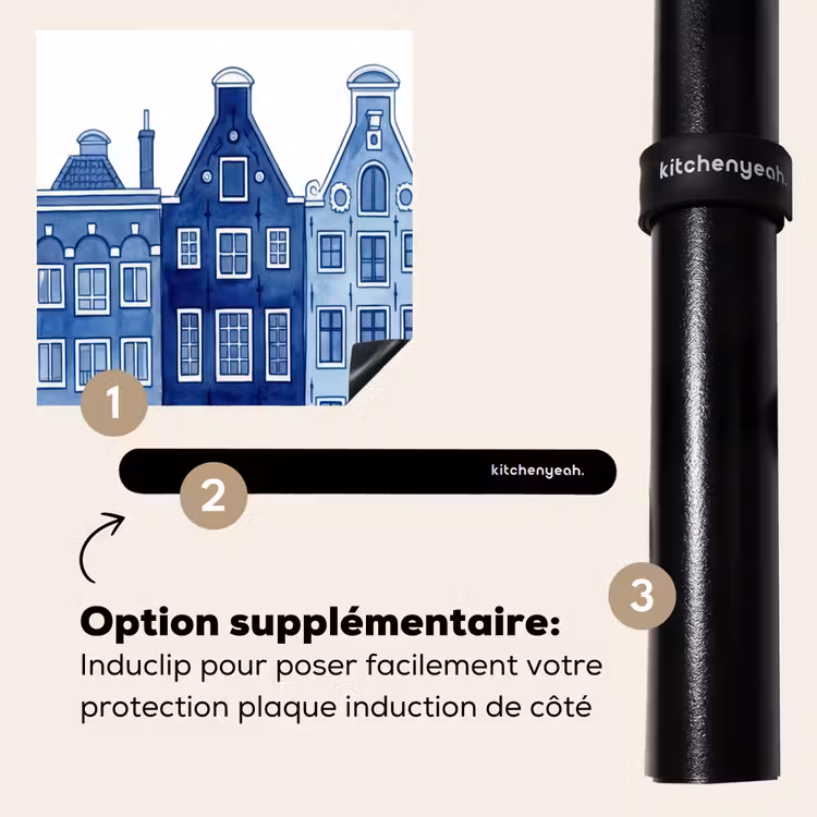 Protection plaque induction - Aquarelle - Maisons sur le canal - Delftware — 8