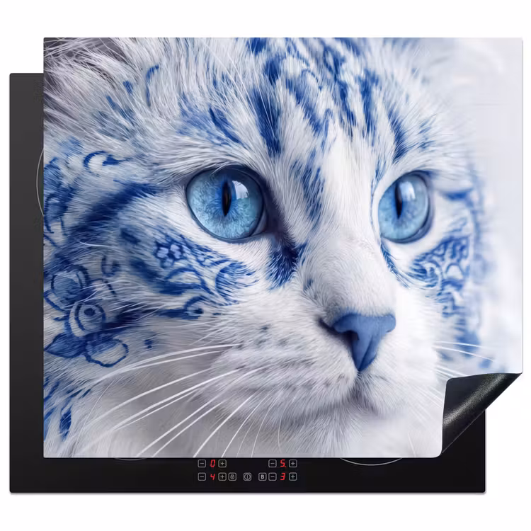 Protection plaque induction - Chat - Motif - Bleu — 1