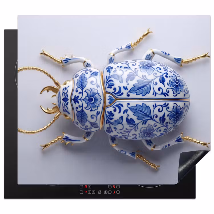 Protection plaque induction - Coccinelle - Delfts - Bleu - Or — 1