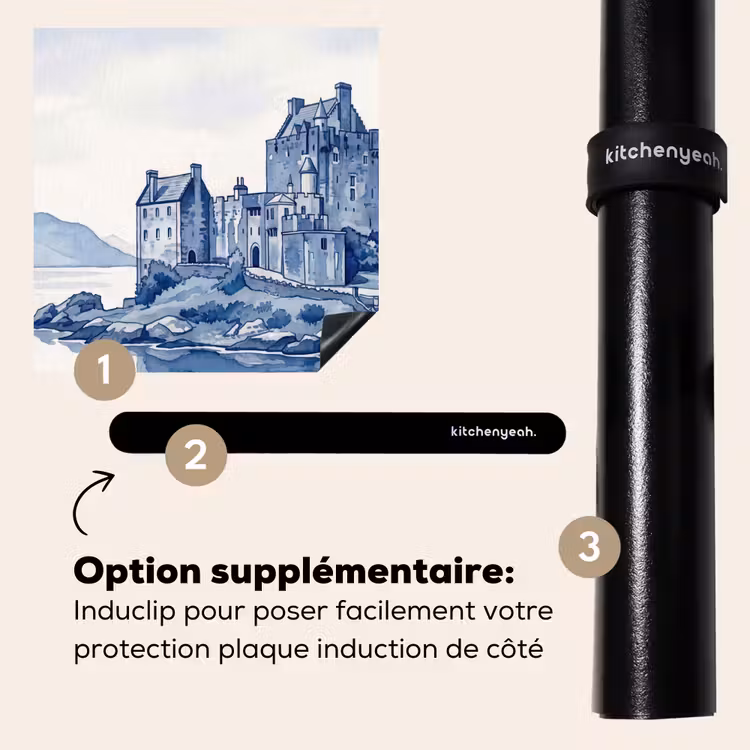 Protection plaque induction - Écosse - Château - Bleu - Aquarelle — 8