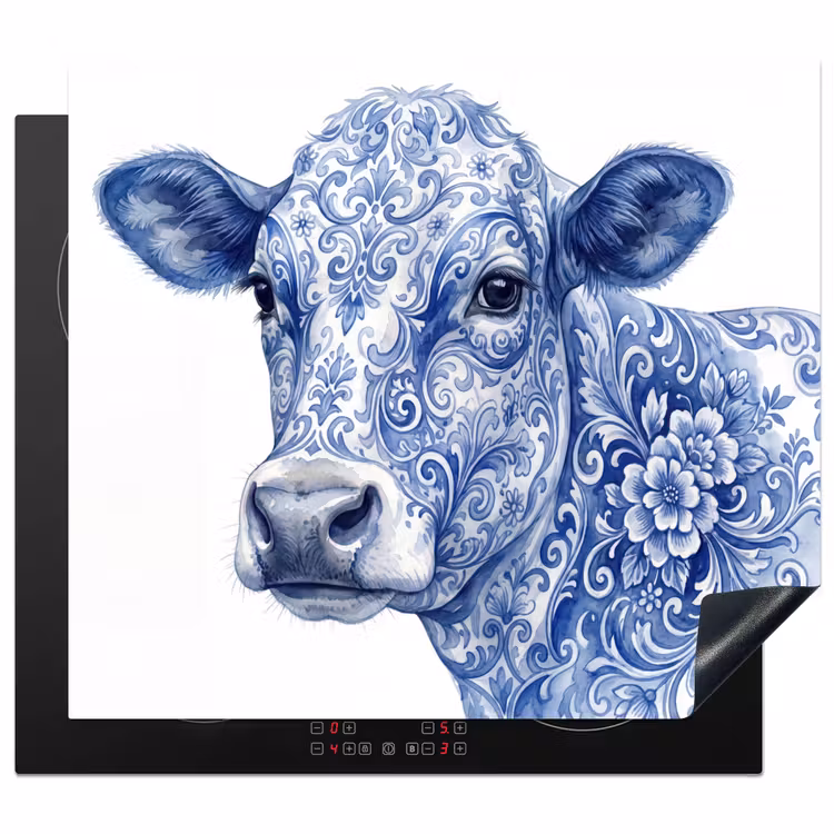 Protection plaque induction - Illustration - Vache - Bleu — 1