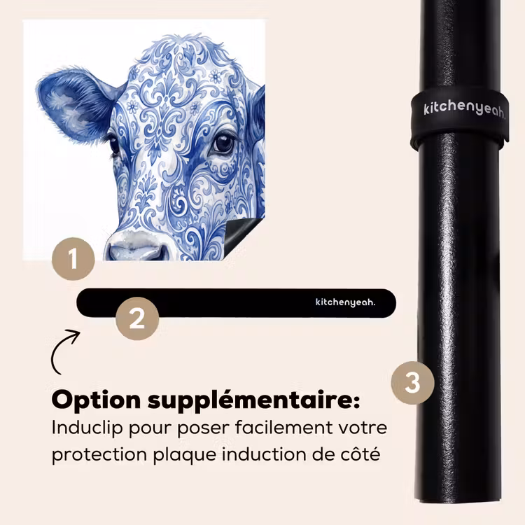 Protection plaque induction - Illustration - Vache - Bleu — 8
