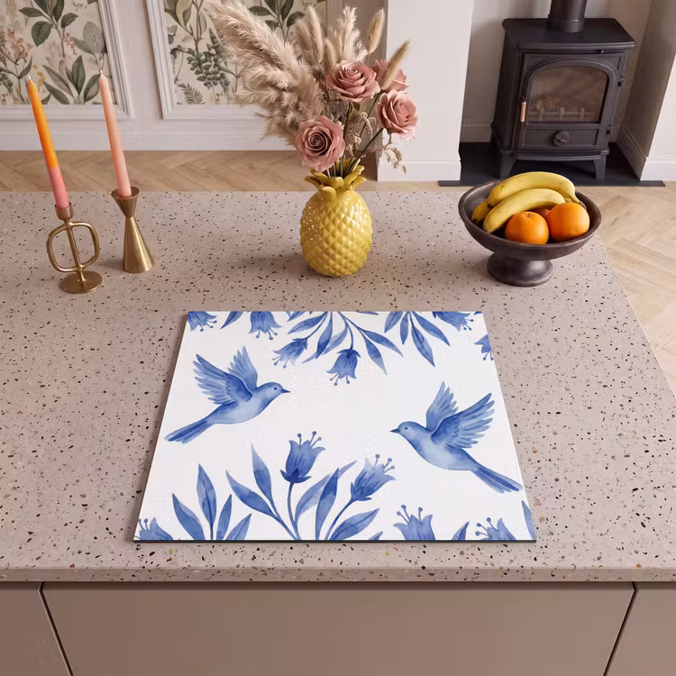 Protection plaque induction - Moderne - Oiseaux - Delftware — 3
