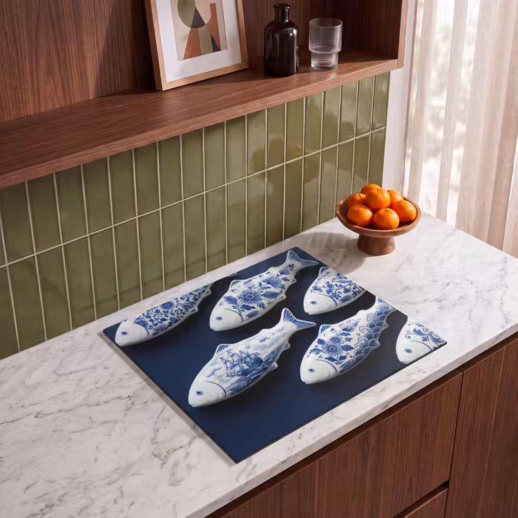 Protection plaque induction - Poisson - Delftware - Céramique — 4