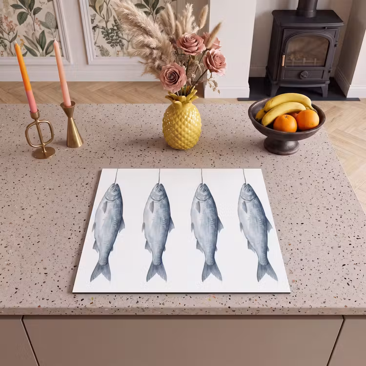Protection plaque induction - Poisson - Illustration - Bleu de Delft — 3