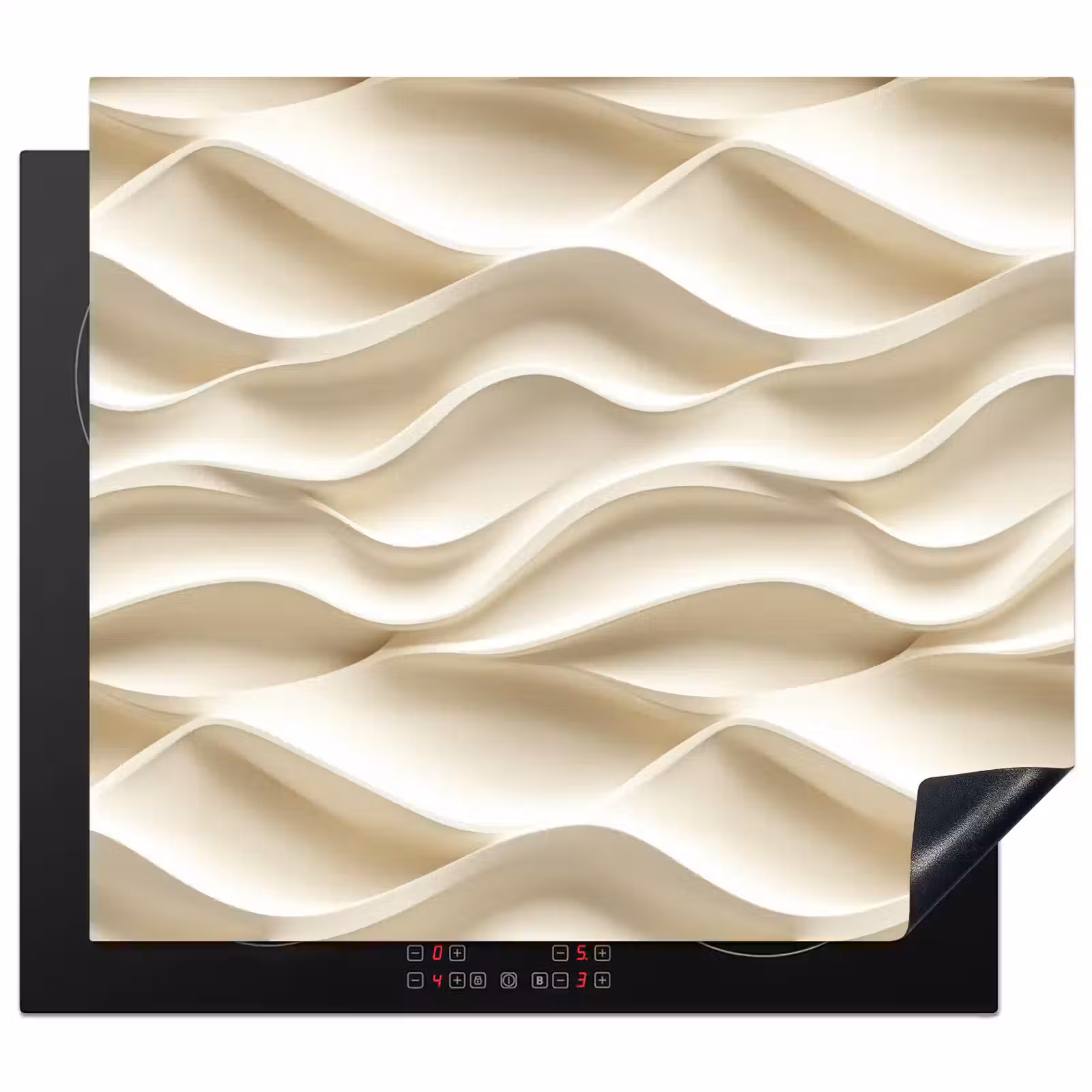 Protection plaque induction - Lignes - Ondulées - Crème — 1