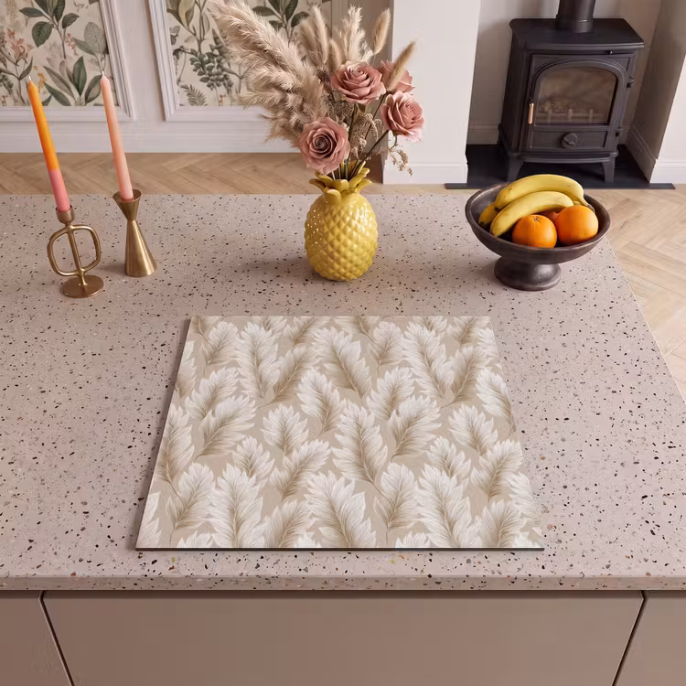 Protection plaque induction - Botanique - Motif - Beige — 3