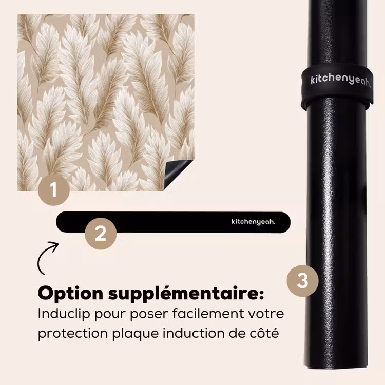 Protection plaque induction - Botanique - Motif - Beige — 8