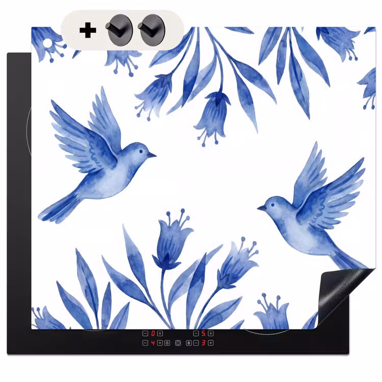 Protection à induction avec crochets - Moderne - Oiseaux - Delftware — 3