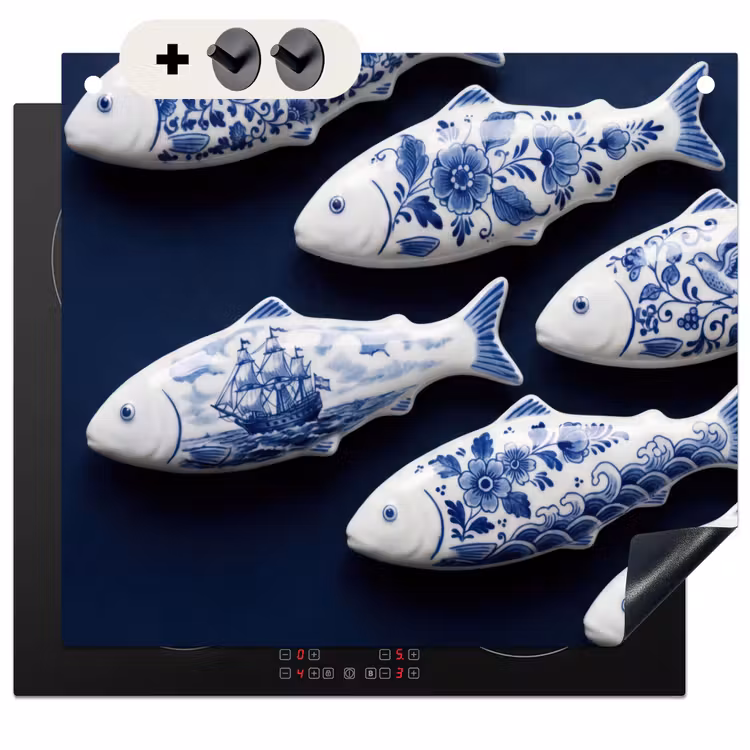 Protection à induction avec crochets - Poisson - Delftware - Céramique — 3