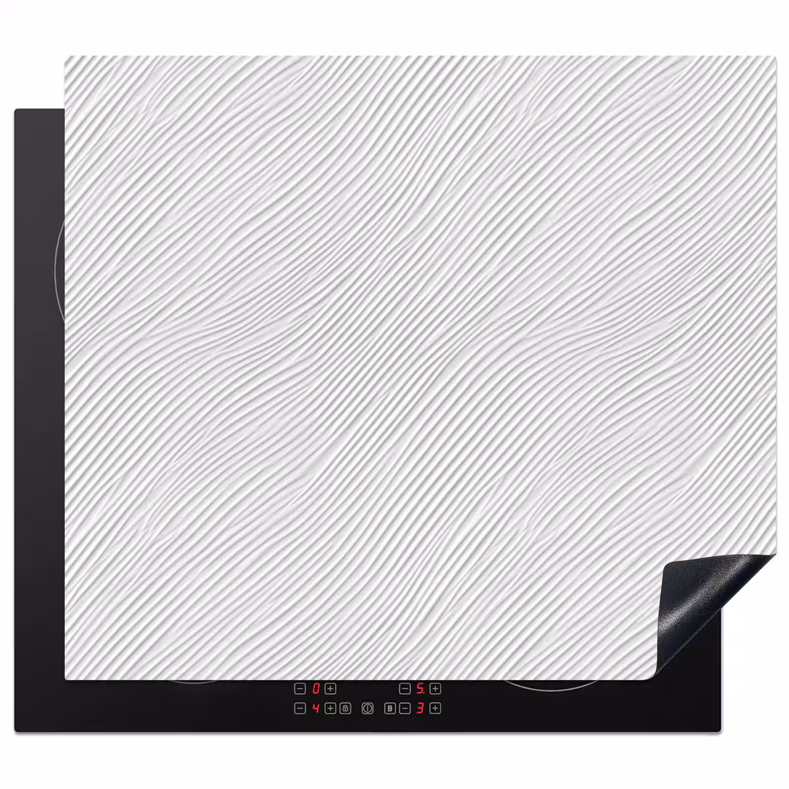 Protection plaque induction - Vagues - Côtes - Blanc — 1
