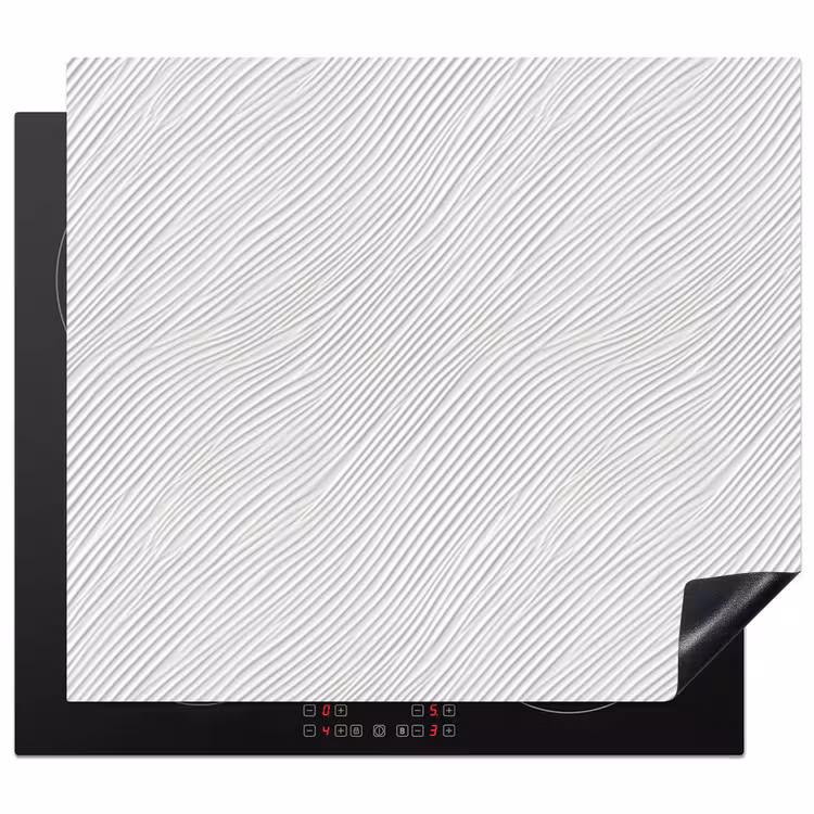 Protection plaque induction - Vagues - Côtes - Blanc — 1