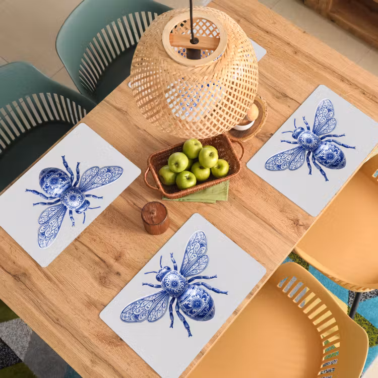 Set de table – 6 pièces - Abeille - Moderne - Delft - Bleu — 3