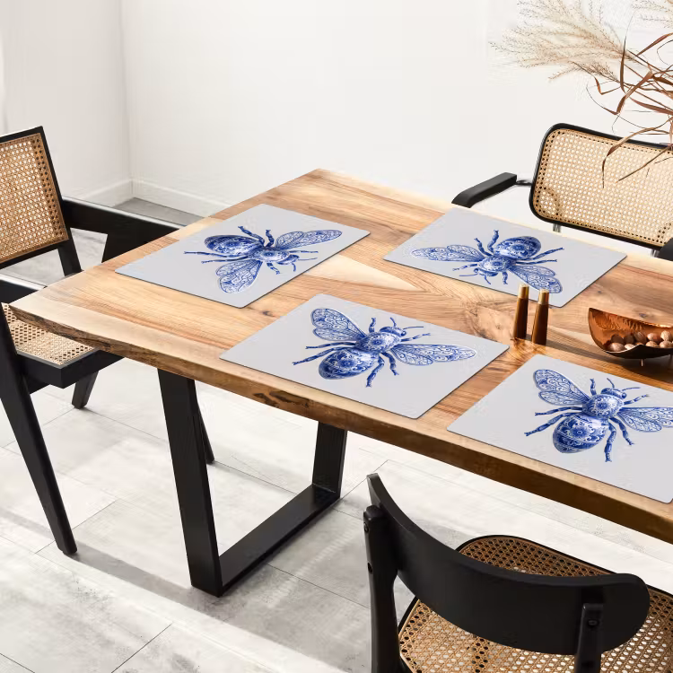 Set de table – 6 pièces - Abeille - Moderne - Delft - Bleu — 4