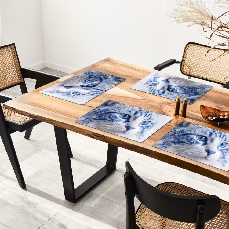 Set de table – 6 pièces - Chat - Motif - Bleu — 4