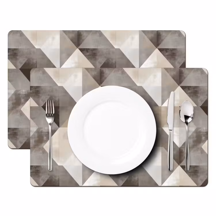 Set de table – 6 pièces - Géométrique - Motif - Tons de terre — 2