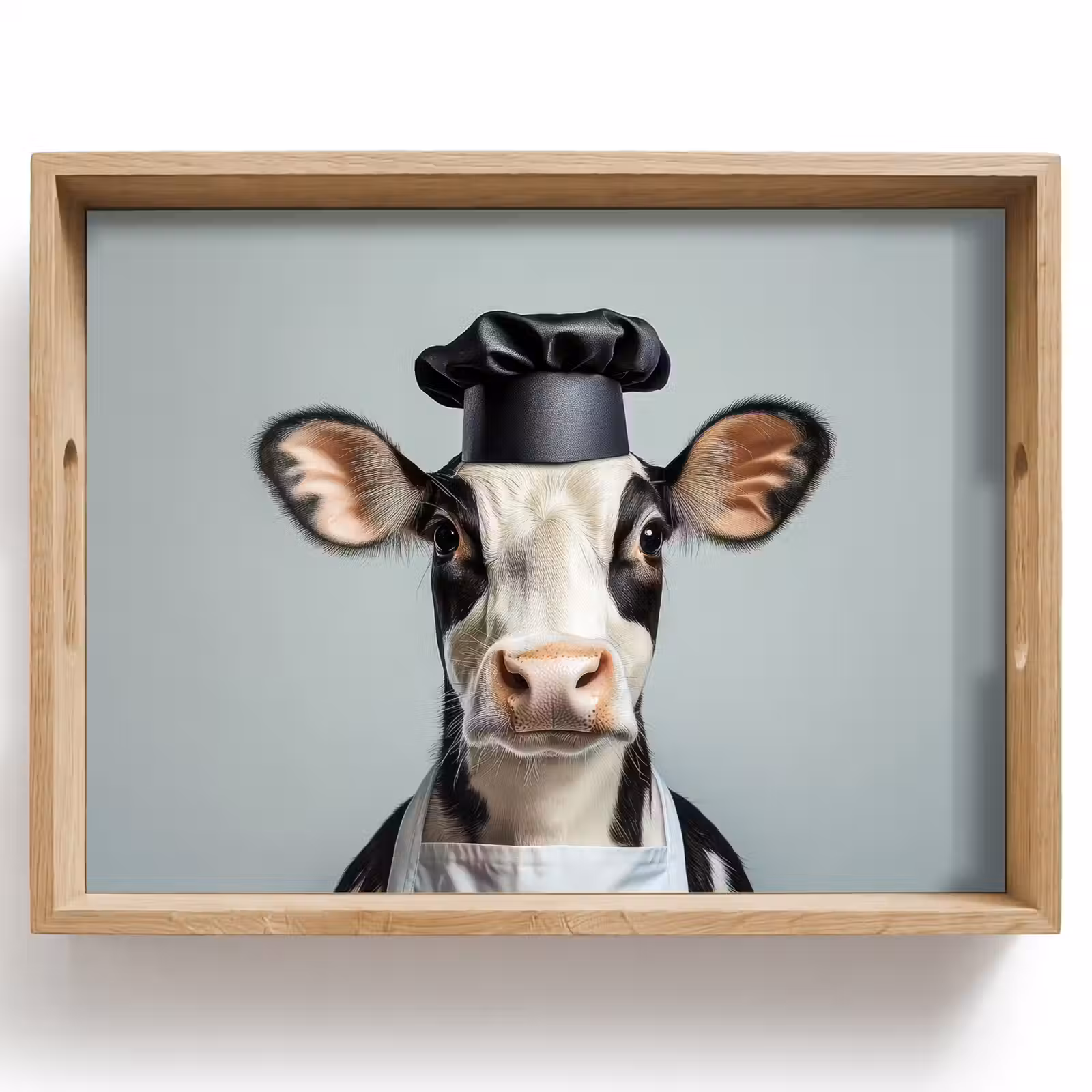 Plateau - Vache - Noir - Blanc - Cuisinier — 1