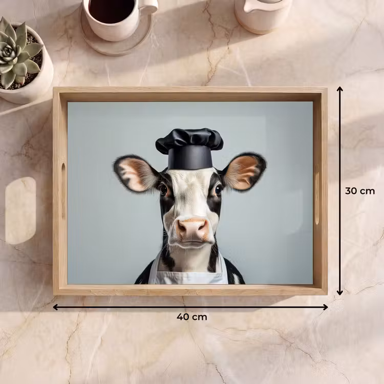 Plateau - Vache - Noir - Blanc - Cuisinier — 7