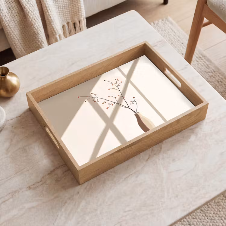 Plateau - Vase - Branches - Baies - Minimaliste — 2