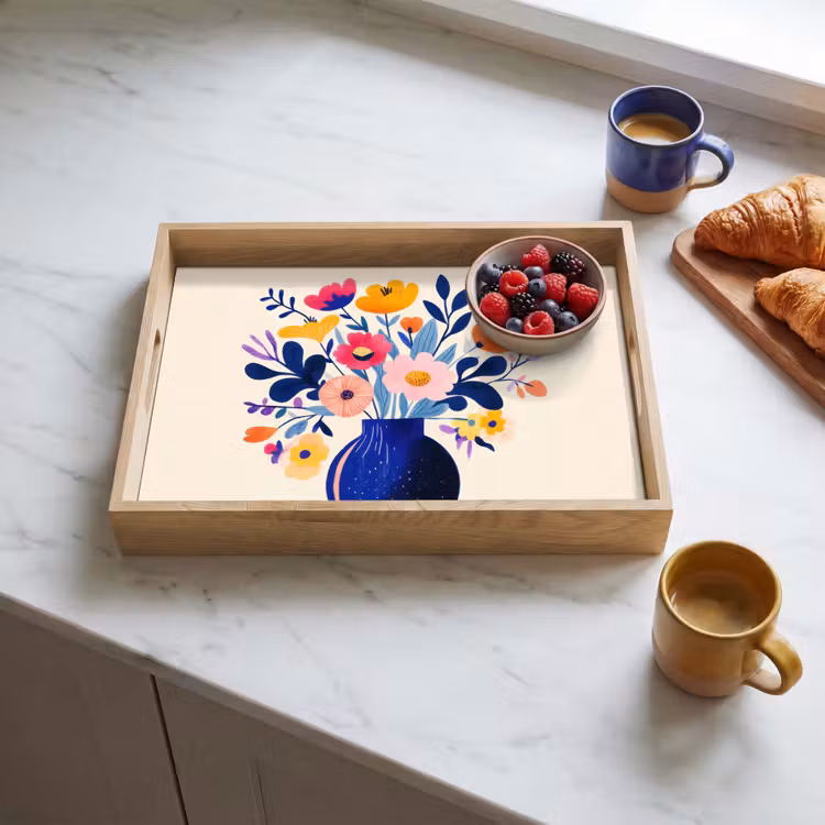 Plateau - Vase - Fleurs - Bouquet — 3