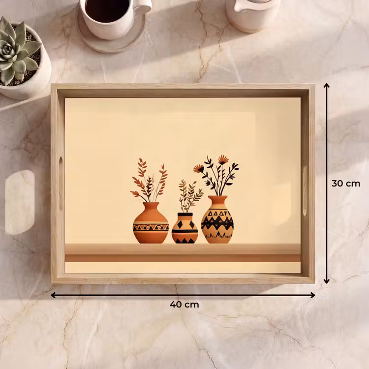 Plateau - Vases - Fleurs - Feuilles - Minimaliste — 7