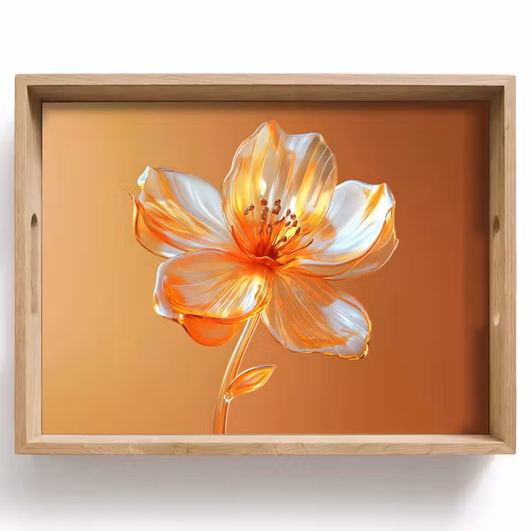 Plateau - Verres - Fleur - Orange — 1