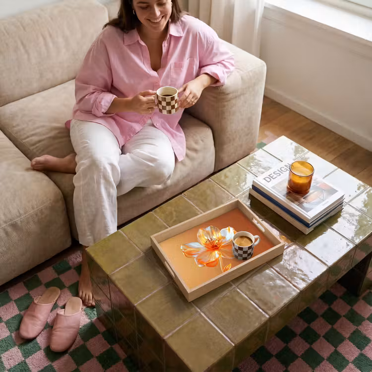 Plateau - Verres - Fleur - Orange — 4