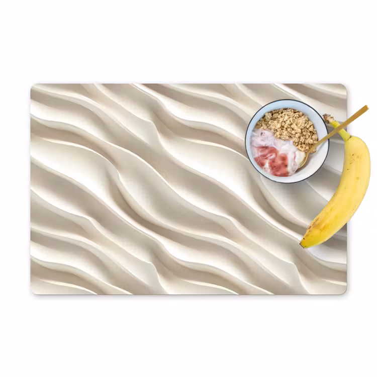 Set de table – 6 pièces - Diagonal - Vagues - Crème — 1