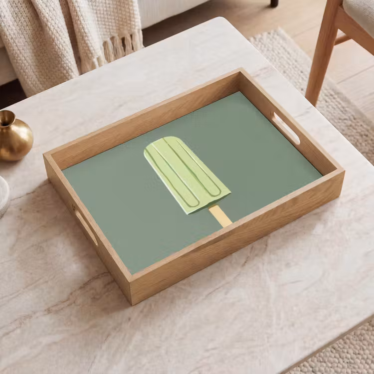 Plateau - Vert - Glace à l'eau - Bâton - Illustration — 2