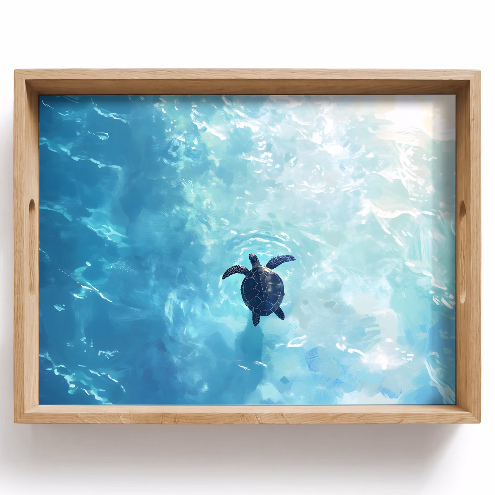 Plateau - Tortue - Mer - Bleu - Pailleté — 1