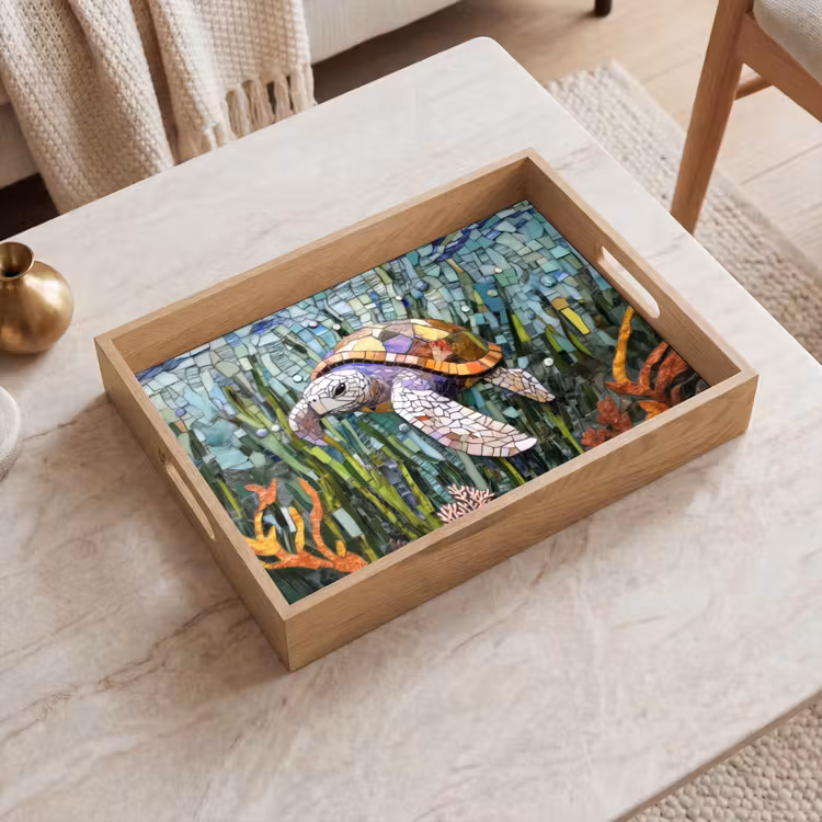 Plateau - Tortue - Algue - Mosaïque — 2
