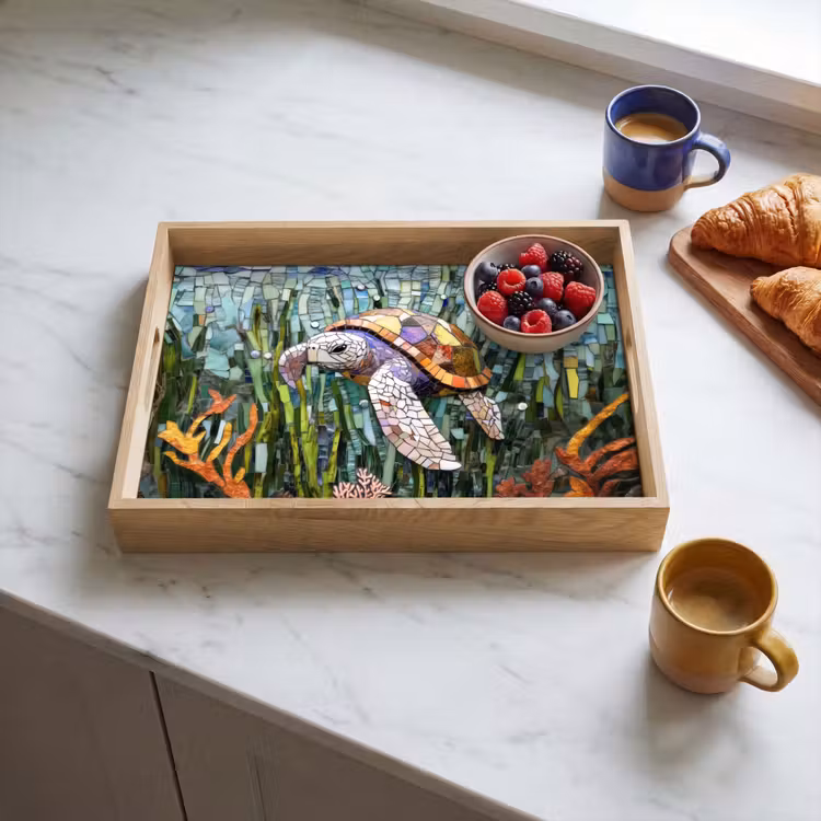 Plateau - Tortue - Algue - Mosaïque — 3
