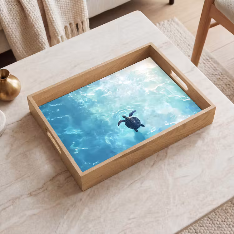 Plateau - Tortue - Mer - Bleu - Pailleté — 2