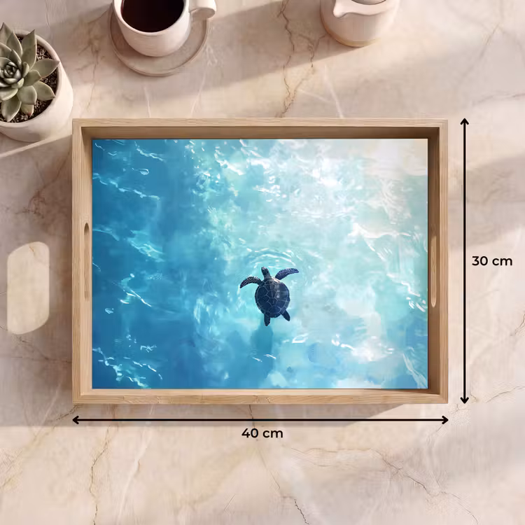 Plateau - Tortue - Mer - Bleu - Pailleté — 7