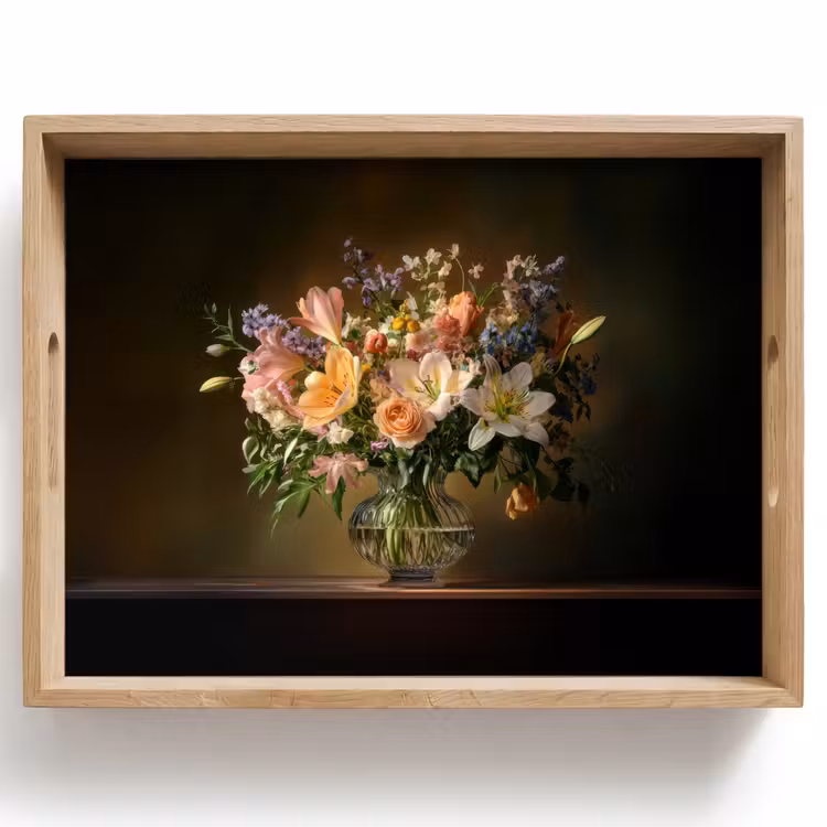 Plateau - Verres - Fleurs - Bouquet - Couleurs — 1