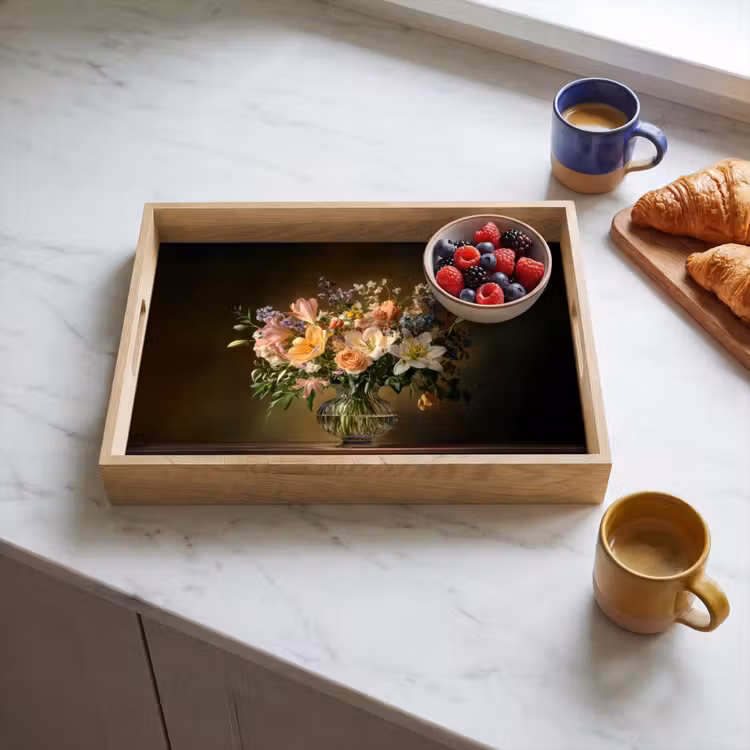 Plateau - Verres - Fleurs - Bouquet - Couleurs — 3