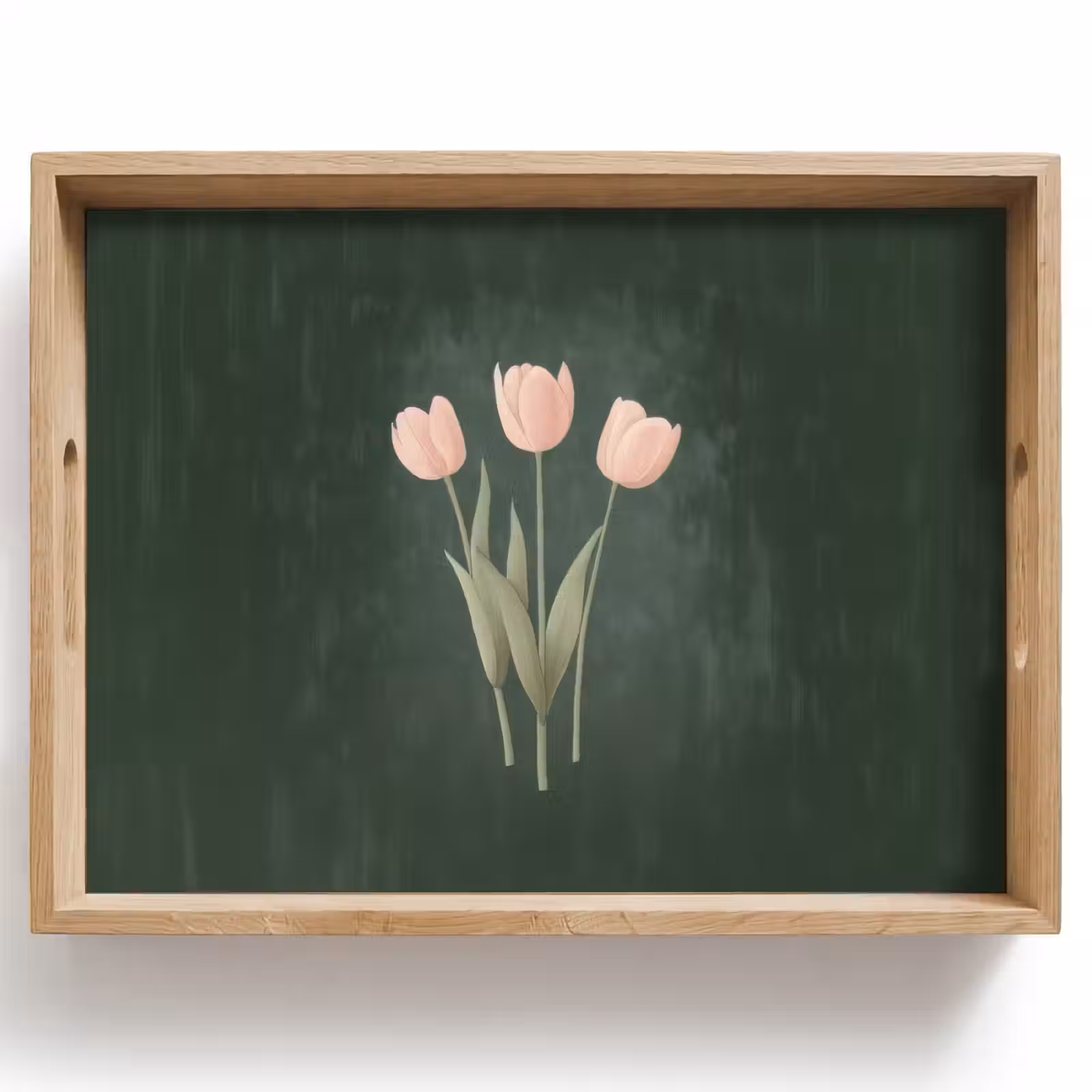Plateau - Tulipes - Amour - Vert foncé — 1