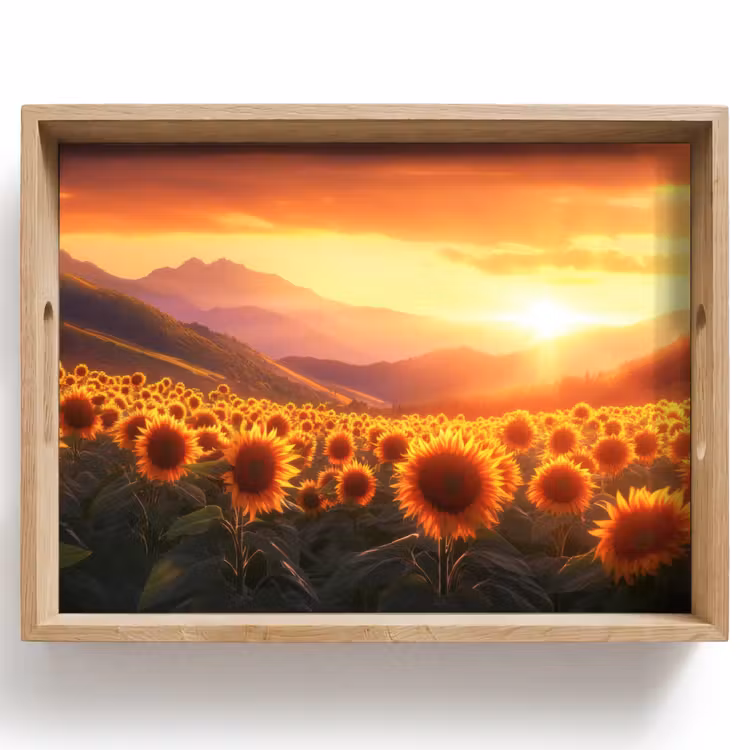 Plateau - Tournesols - Coucher de soleil - Paysage — 1