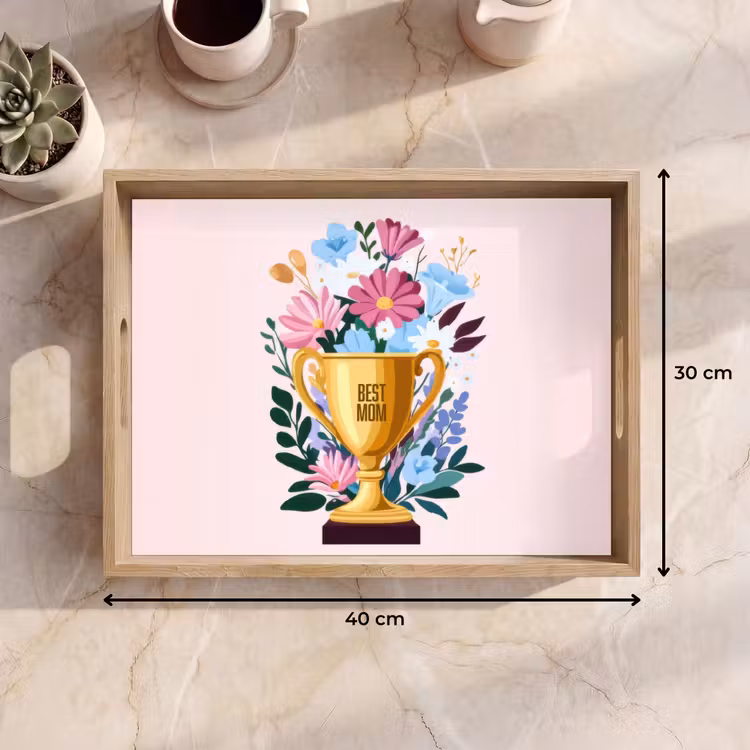 Plateau - Trophée - Meilleure Maman - Fleurs - Colorées — 7