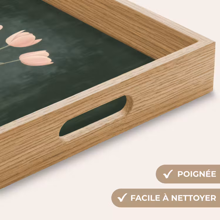 Plateau - Tulipes - Amour - Vert foncé — 8