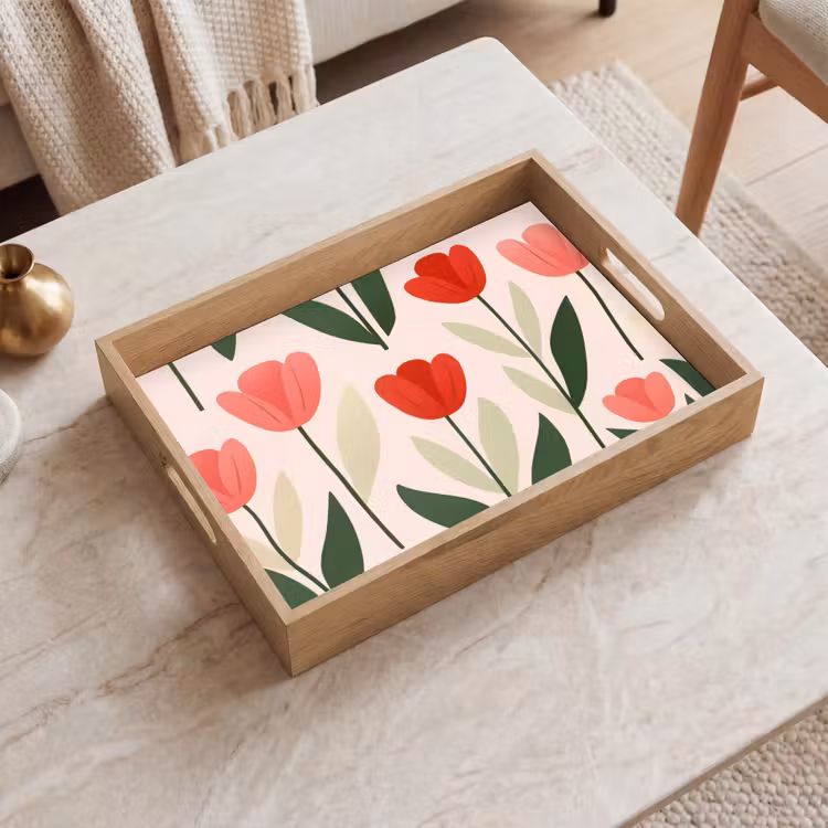 Plateau - Tulipes - Moderne - Rose — 2