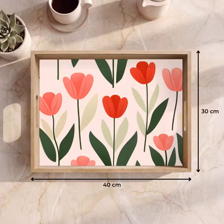 Plateau - Tulipes - Moderne - Rose — 7
