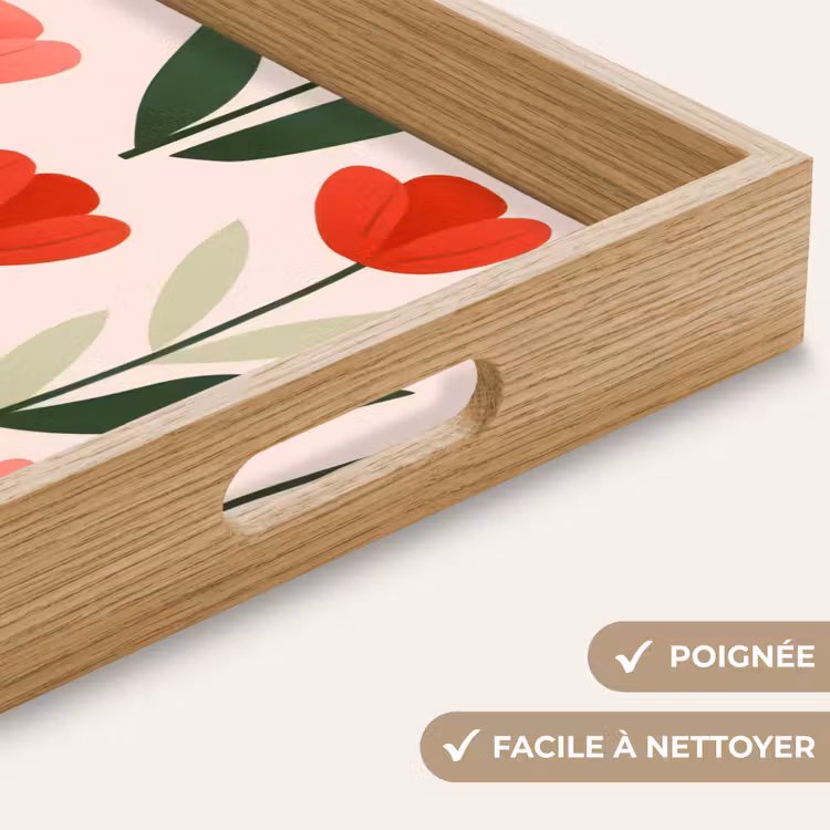 Plateau - Tulipes - Moderne - Rose — 8
